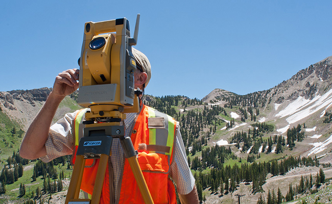 Jack Berry using the Topcon total station